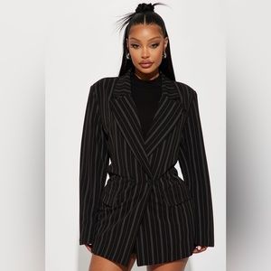 NWT Katalia Pinstripe Blazer - Black
